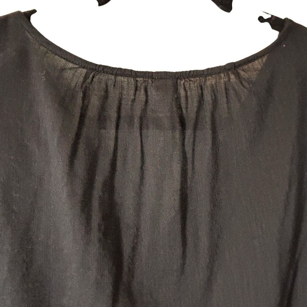 Old Navy L black v-neck bell sleeve cotton rayon lightweight blouse top - Picture 5 of 8